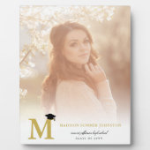 Eenvoudige Gold Monogram Moderne Afstuderen Foto Fotoplaat (Voorkant)
