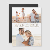 Eenvoudige Gold Multiple Photo Save the Date (Voorkant / Achterkant)