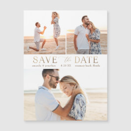 Eenvoudige Gold Multiple Photo Save the Date