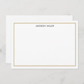 Eenvoudige Gold Note-kaart rand Notitiekaartje (Voorkant / Achterkant)