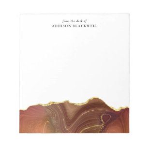 Eenvoudige Gold Red Agate Marble Persoonlijke lapt Notitieblok