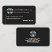 Eenvoudige Gold Red Line Founder Eigenaar Opstarte Visitekaartje (Voorkant / Achterkant)