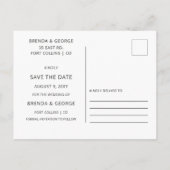 Eenvoudige Gold Script-kalligrafie Sparen de Datum Aankondigingskaart (Achterkant)