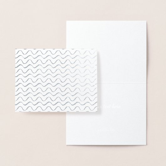 Eenvoudige Gold Silver Moderne Abstracte golflijne Folie Kaarten (Display)