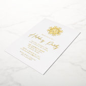 Eenvoudige Gold Snowflake-feestdag Folie Uitnodiging (Gedraaid)