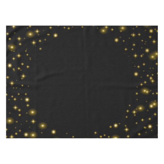 Eenvoudige Gold Sparkles op zwart Tafelkleed (Voorkant (Horizontaal))