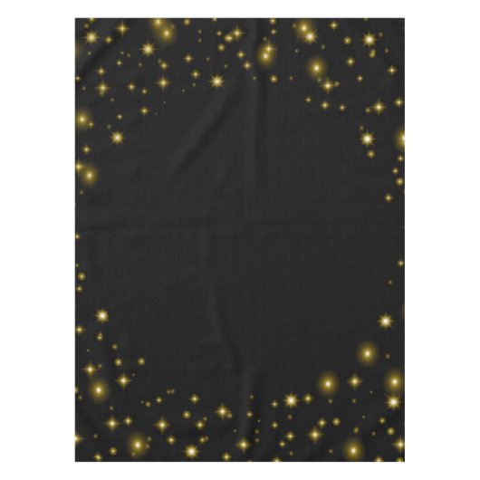 Eenvoudige Gold Sparkles op zwart Tafelkleed (Voorkant)