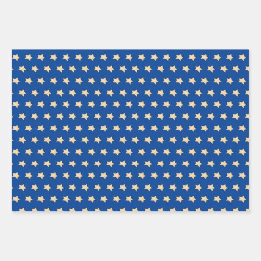 Eenvoudige Gold Star op blauw, rood, wit, achtergr Inpakpapier Vel (Voorkant)