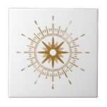 Eenvoudige Gold Starburst Celestial keramische teg Tegeltje<br><div class="desc">Moderne tegel met een retro gouduitbarsting als centraal brandpunt, aangevuld met moderne starst design-elementen. Eenvoudig, schoon ontwerp; één ontwerp van een coördinerend collectie. Creëer uw eigen douaneontwerp door de verstrekte gebieden te gebruiken, of de "bericht"knoop te gebruiken om de ontwerper voor hulp te contacteren. Om uw eigen ontwerp te creëer:...</div>