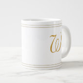 Eenvoudige Gold Stripes-minimalist - Monogram Grote Koffiekop (Voorkant rechts)