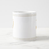 Eenvoudige Gold Stripes-minimalist - Monogram Grote Koffiekop (Voorkant)