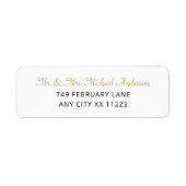 Eenvoudige Gold-trouwadreslabels Etiket (Voorkant)