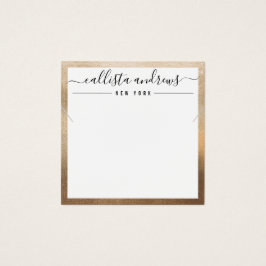 Eenvoudige Gold White Border Ketting Display Card Vierkante Visitekaartjes