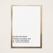 Eenvoudige Gold White Cursive Earring Display Kaar Visitekaartje (Achterkant)