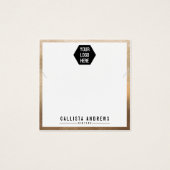 Eenvoudige Gold White Logo Kaart Ketting (Voorkant)