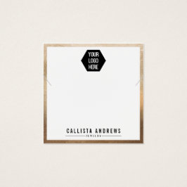 Eenvoudige Gold White Logo Kaart Ketting