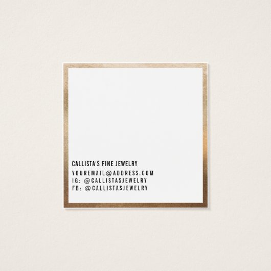 Eenvoudige Gold White Logo Kaart Ketting (Achterkant)
