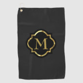 Eenvoudige Golden Monogram Golfhanddoek (Voorkant)