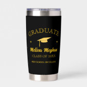 Eenvoudige Golden Pet Typografie Afstuderen Gift N Geïsoleerde Drinkbeker (Achterkant)