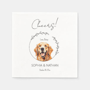 Eenvoudige Golden Retriever Hond Bruiloft Cocktail Servet