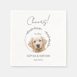 Eenvoudige Golden Retriever Hond Bruiloft Cocktail Servet