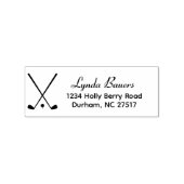 Eenvoudige Golf Clubs en Ball Theme Return Adres Rubberstempel (Afrduk)