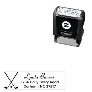 Eenvoudige Golf Clubs en Ball Theme Return Adres Zelfinktende Stempel