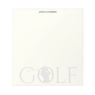 Eenvoudige golf fan persoonlijke briefpapier buff notitieblok