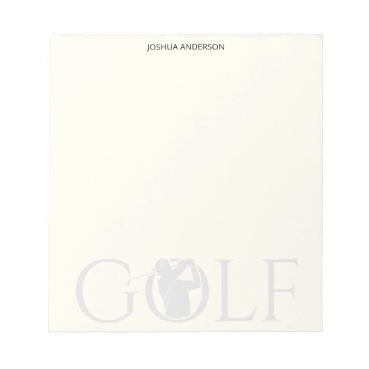 Eenvoudige golf fan persoonlijke briefpapier buff notitieblok (Voorkant)
