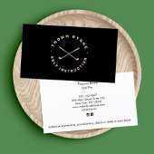 Eenvoudige Golf Instructor Pro Crossed Golf Clubs Visitekaartje