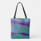 Eenvoudige golf paarse turquoise violet met naam tote bag (Achterkant)