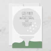 Eenvoudige golfbal verjaardagsfeest uitnodiging (Voorkant)