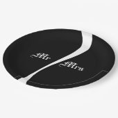 Eenvoudige golven 2 - Aangepast zwart en wit Papieren Bordje (Gekanteld)