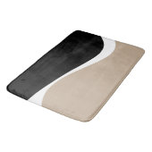 Eenvoudige golven 2 - Taupe, zwart en wit Badmat (Gekanteld)