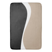 Eenvoudige golven 2 - Taupe, zwart en wit Badmat (Voorkant Verticaal)