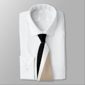 Eenvoudige golven 2 - Taupe, zwart en wit Stropdas (Gebonden)