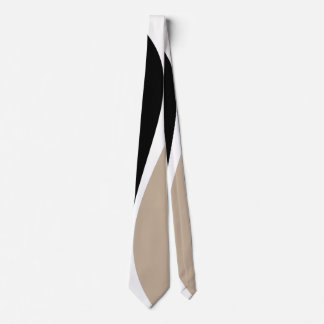 Eenvoudige golven 2 - Taupe, zwart en wit Stropdas