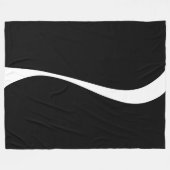 Eenvoudige golven 2 - zwart en wit fleece deken (Voorkant (Horizontaal))