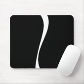 Eenvoudige golven 2 - zwart en wit muismat (Met muis)
