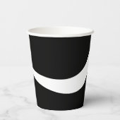 Eenvoudige golven 2 - zwart en wit papieren bekers (Achterkant)