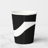 Eenvoudige golven 2 - zwart en wit papieren bekers (Rechts)