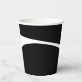 Eenvoudige golven 2 - zwart en wit papieren bekers (Voorkant)