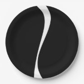 Eenvoudige golven 2 - zwart en wit papieren bordje (Voorkant)