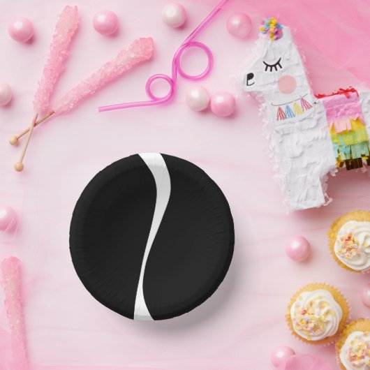 Eenvoudige golven 2 - zwart en wit papieren kommen (Feest)