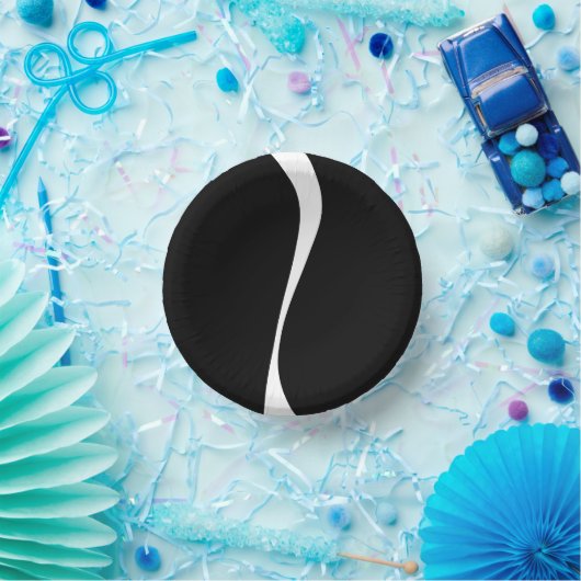 Eenvoudige golven 2 - zwart en wit papieren kommen (Feest)