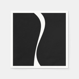 Eenvoudige golven 2 - zwart en wit servet