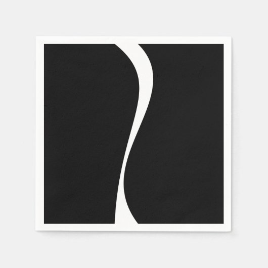 Eenvoudige golven 2 - zwart en wit servet (Voorkant)