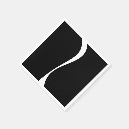 Eenvoudige golven 2 - zwart en wit servet (Hoek)