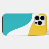 Eenvoudige golven 4 - Turquoise en geel iPhone Hoesje (Achterkant horizontaal)