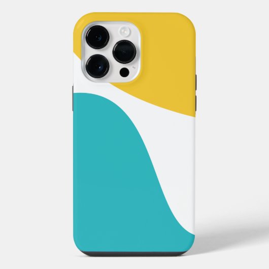 Eenvoudige golven 4 - Turquoise en geel iPhone Hoesje (Achterkant)